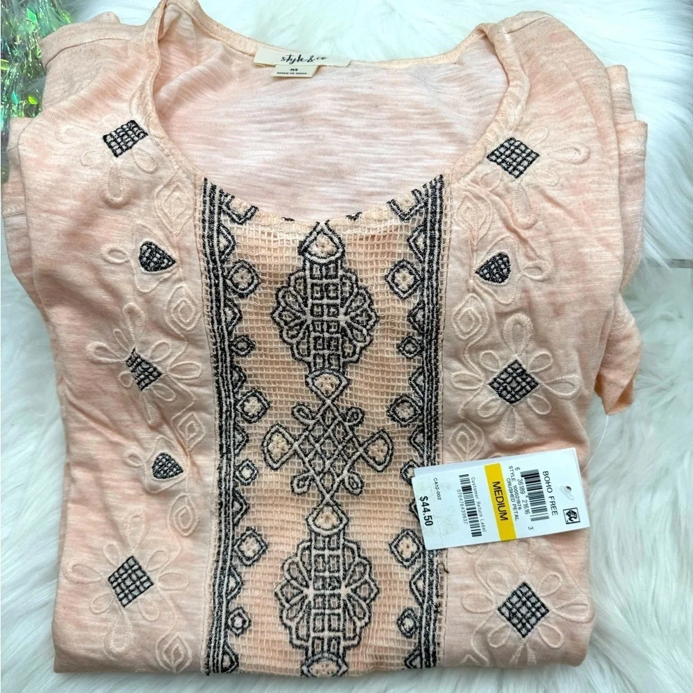 Women’s Style & Co Embellished Scoop-Neck Top - Picture 4 of 5